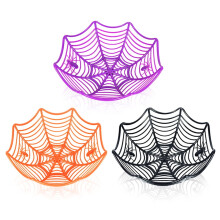 Halloween-godisskålar i plast, spindelnätsdesign, 3-pack