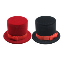 Kersthoed Ring Doos Zwart Rood 2 stuks