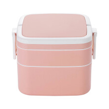 Dubbellaagse draagbare lunchbox met deksel, 1 stuk