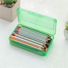 Boîte à crayons PAVEOS en plastique transparent, grande capacité, fermeture à pression