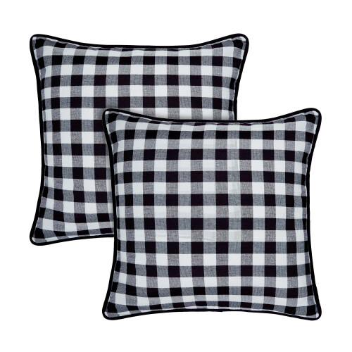 Achim checkerboard pillow 18x18 inch black white 2 pcs