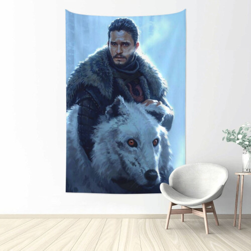 Jon Snow tapestry wall hanging 60" x 51"