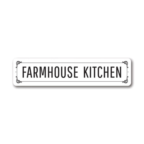 Placa de alumínio estilo fazenda vintage para cozinha, 10x40 cm (4x16 polegadas)