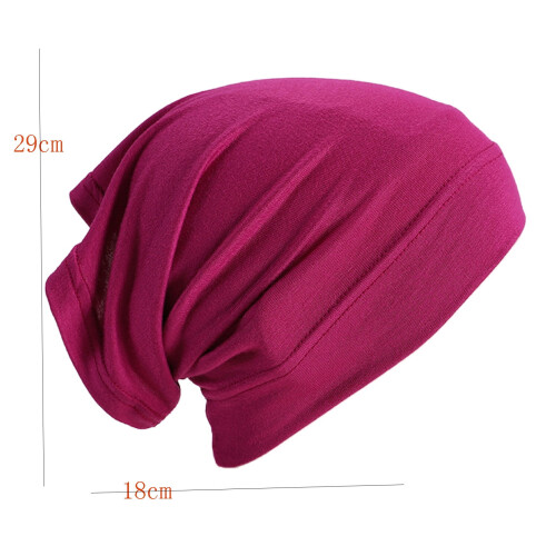 Dameforhåndsbundet turbanhette i lilla bomull og elastisk materiale 2