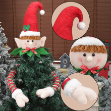 Étoile de Noël pour sapin avec Père Noël, lutin et bonhomme de neige, 1 pièce
