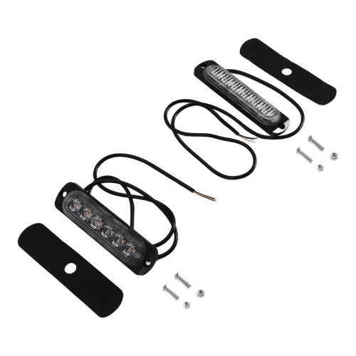 LED nødstrobelys gul 6-LED 2-pak 1