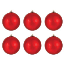 Christmas Ornament Ball Red Shiny Shatterproof 6 Pack 4 Inch
