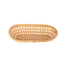 Oval rattan storage basket for kitchen food organizing