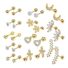 Worallymy gold flatback stud earrings set 24 pcs