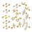 Worallymy gold flatback stud earrings set 24 pcs 1