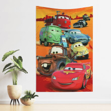 Gobelín s Bleskem McQueenem, 60x40 palců, nástěnná dekorace kompatibilní s Disney