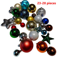 Christmas Tree Decor Set Red White Balls Snowflake Shoes