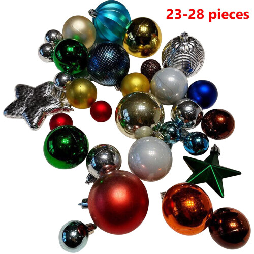 Christmas Tree Decor Set Red White Balls Snowflake Shoes