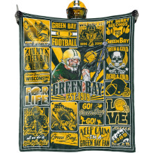 Green Bay Football Throw Blanket 60" x 50"