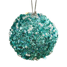 Christmas ball ornaments blue glitter 8 cm