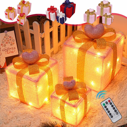 Christmas Light Box with Remote Control Set of 3