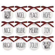 White Christmas Ball Pendant Decoration 9-12 pcs