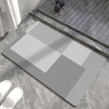 Non-Slip Plush Bathroom Rug Mat Gray White 16x24 Inch
