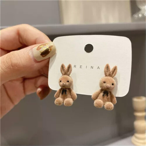 Pendientes de conejo osito kawaii peluche1par