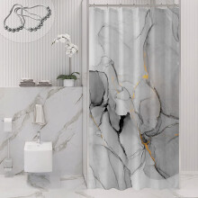 Shower Curtain Grey Marble Abstract 36 x 72 in