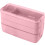 Pink wheat straw plastic lunch box with chopstick and spoon 1