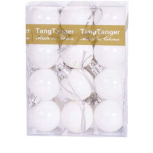 Christmas Ball Pendant Ornament Set 24 pcs 3 cm White