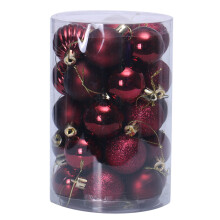 Pompotops Christmas Tree Decoration Balls Wine Red 4cm 34