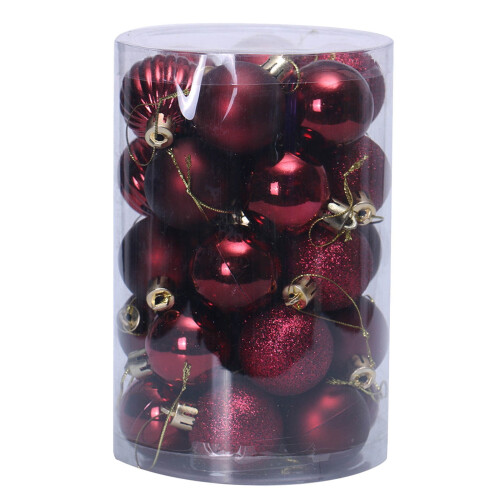 Pompotops Christmas Tree Decoration Balls Wine Red 4cm 34