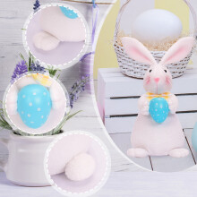 Muñeco de peluche de conejo de Pascua con zanahorias y huevos, 1 unidad