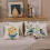 Ensemble de housses de coussin décoratives à oiseaux, style printemps, 50 x 50 cm 3
