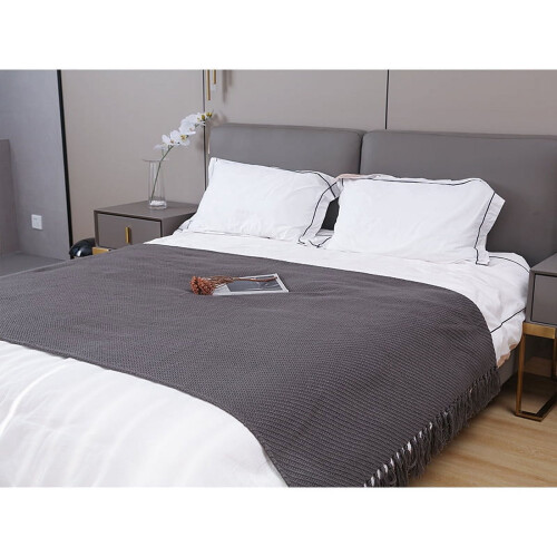 Nordic Knitted Wool Blanket Solid Color 150x200cm