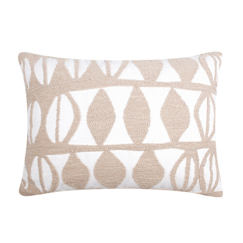 Almofada decorativa Levtex Home Pickford, bege e branca, 35,5 x 45,7 cm (14 x 18 polegadas)
