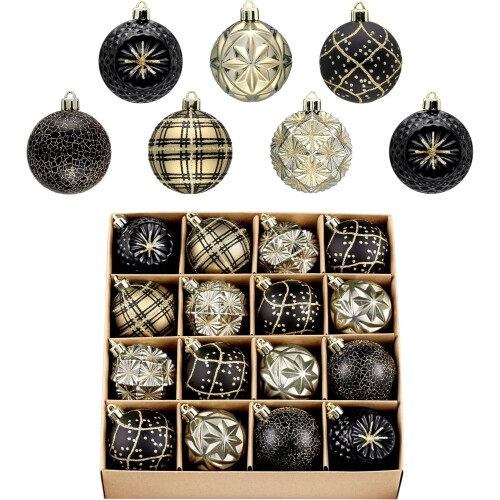 Christmas Tree Ornaments Bronze Copper Brown Gold 16 Pack