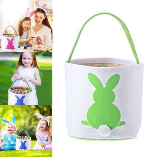 Easter bunny handbag with rabbit ears, green, 1 piece