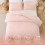 Fuld størrelse tuftet dynesæt Boho Blush Pink 3 dele 2