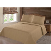 Samimport gold polyester quilt coverlet queen