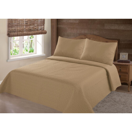 Samimport gold polyester quilt coverlet queen