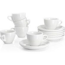 Sweese porcelain cappuccino cups with saucers set of 6