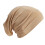Forhåndsbundet turbanhette for kvinner - Myk bomull, elastisk, beige 2