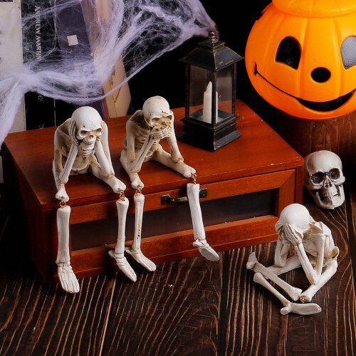 Set de decorațiuni schelet de Halloween BOBOMOTI 2