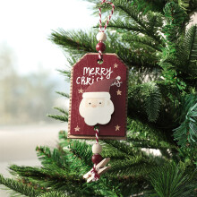Christmas wooden Santa snowman photo clip tree pendant