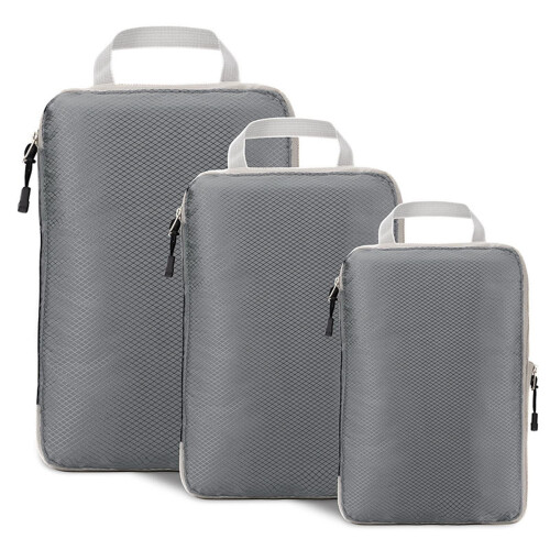 WRKEKC Compression Packing Cubes for Suitcases Gray 3 Pcs