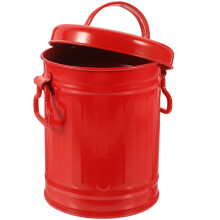Metal Desktop Trash Can Vintage Red Barrel 1 Count