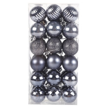 HEVIRGO Christmas Ornaments Grey 4cm 36pcs