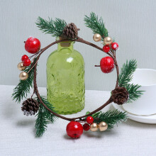 Christmas wreath and garland set with red fruit PVC decor