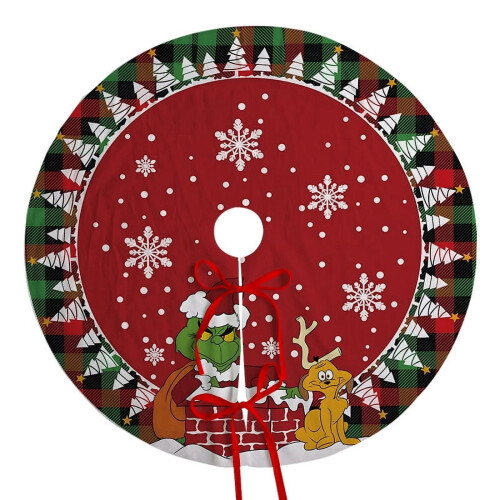 Jupe de sapin de Noël motif Grinch 90 cm