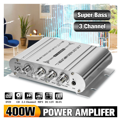 Bilforsterker Hi-Fi Stereo 2.1CH 40W 1