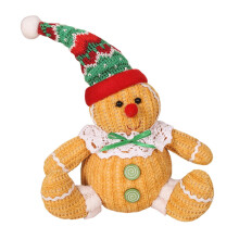 Gingerbread Man Plush Doll Soft Stuffed Sitting Cookie