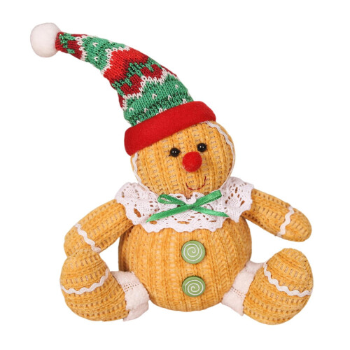 Gingerbread Man Plush Doll Soft Stuffed Sitting Cookie