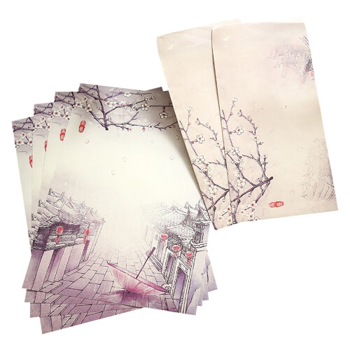 Retro Kawaii Envelope Set with Writing Paper 2 pcs 1